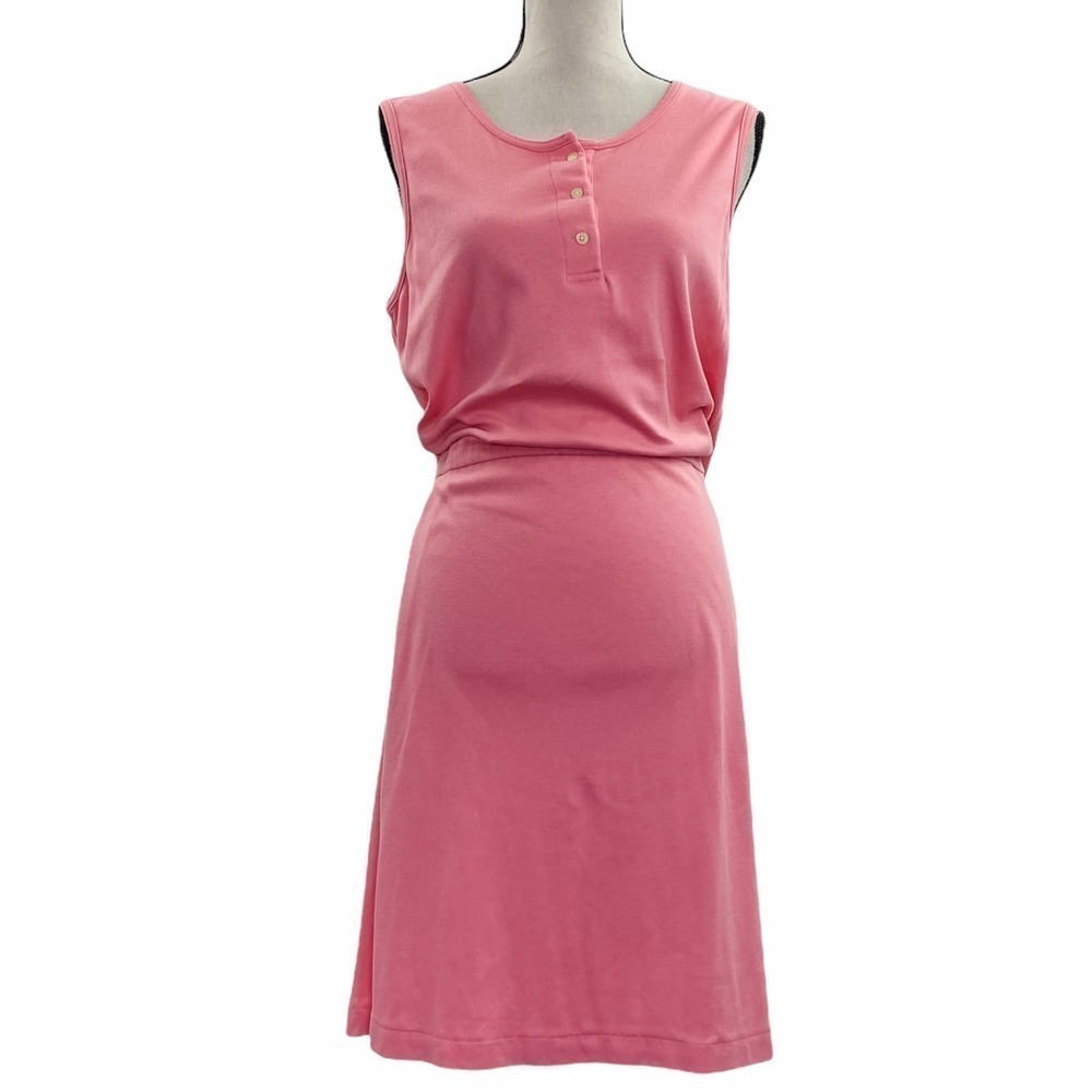 EDDIE Bauer Pink Sheath Henley Sleeveless Dress